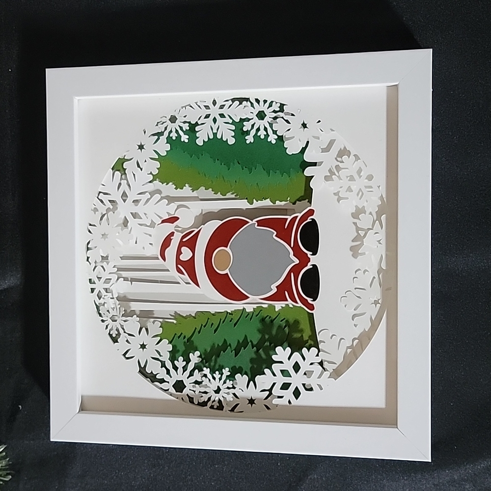 Handmade Shadow Box with Gnome - Picture 2 of 4